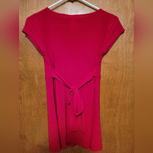 Red Wrapper Tie Back Top Junior's Small - Picture 7 of 11